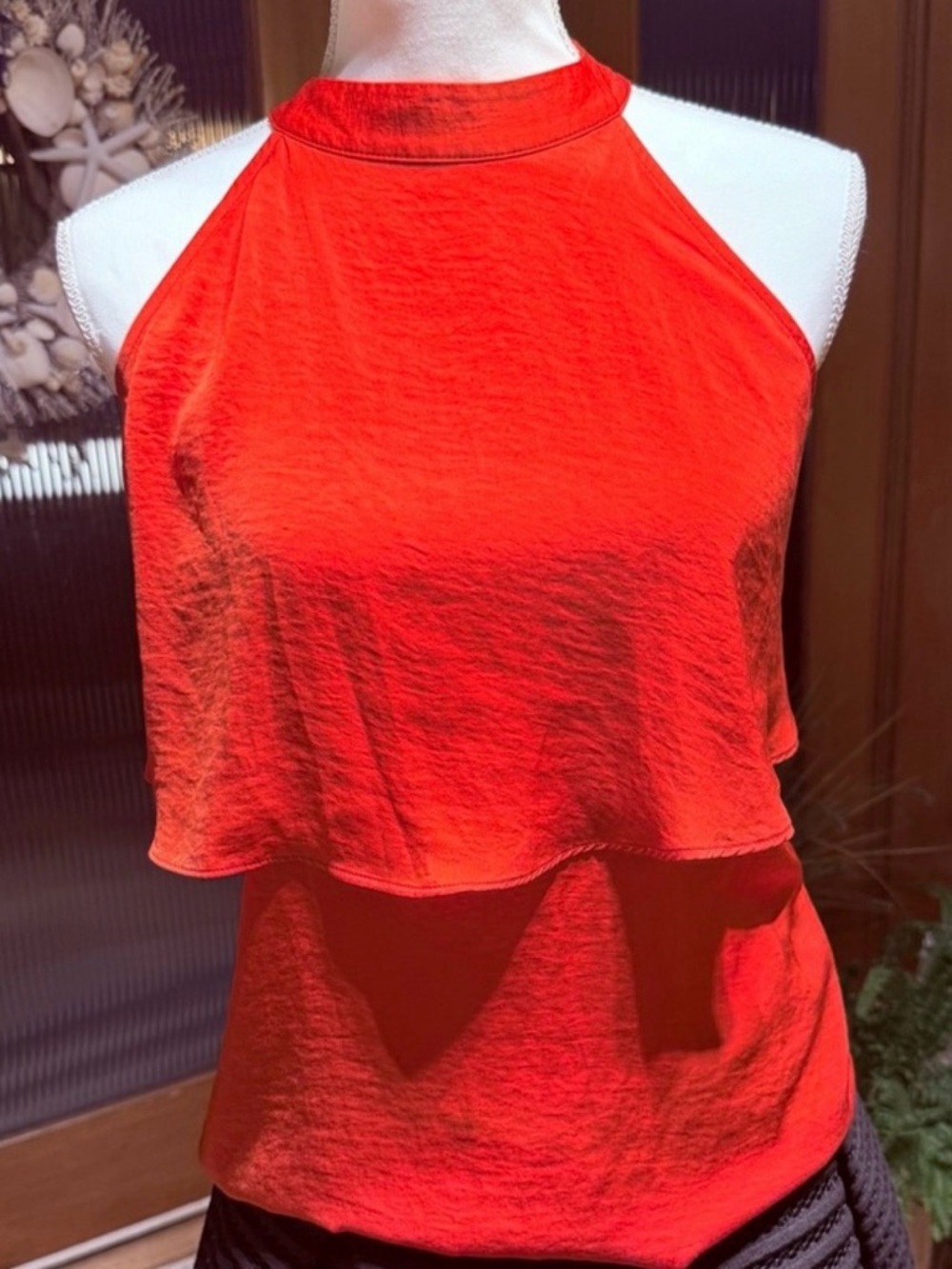 Express Vibrant Red Halter Tank Top